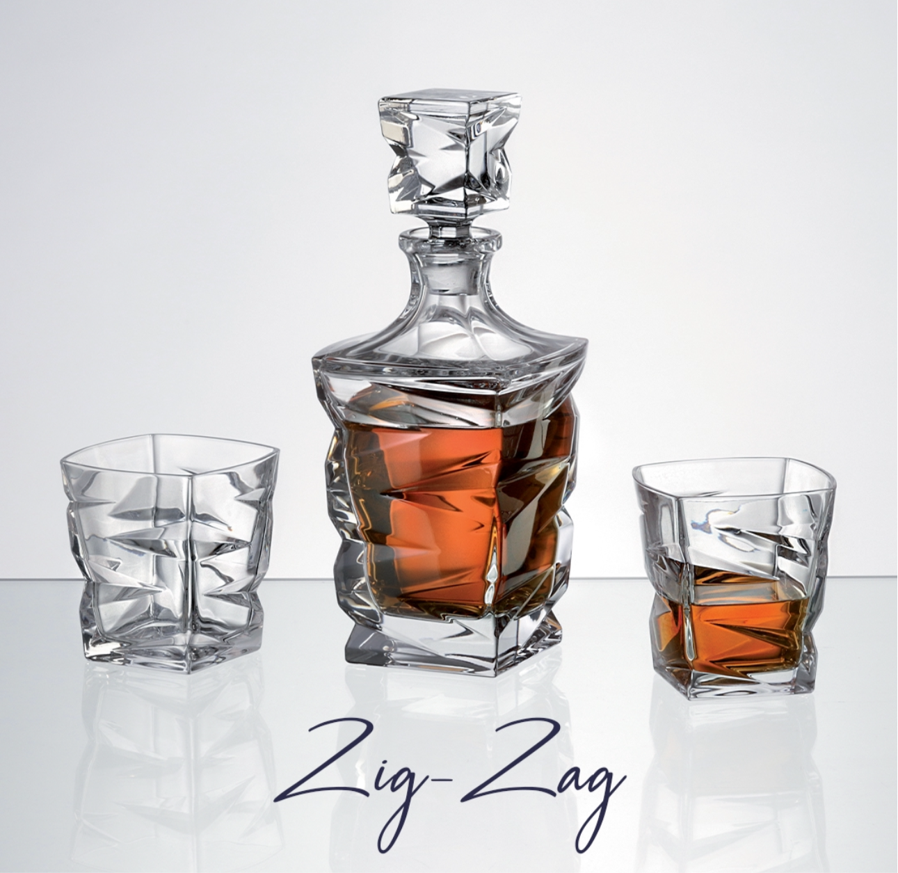 Set kristali 6+1 “Zig Zag” Bohemia Crystal