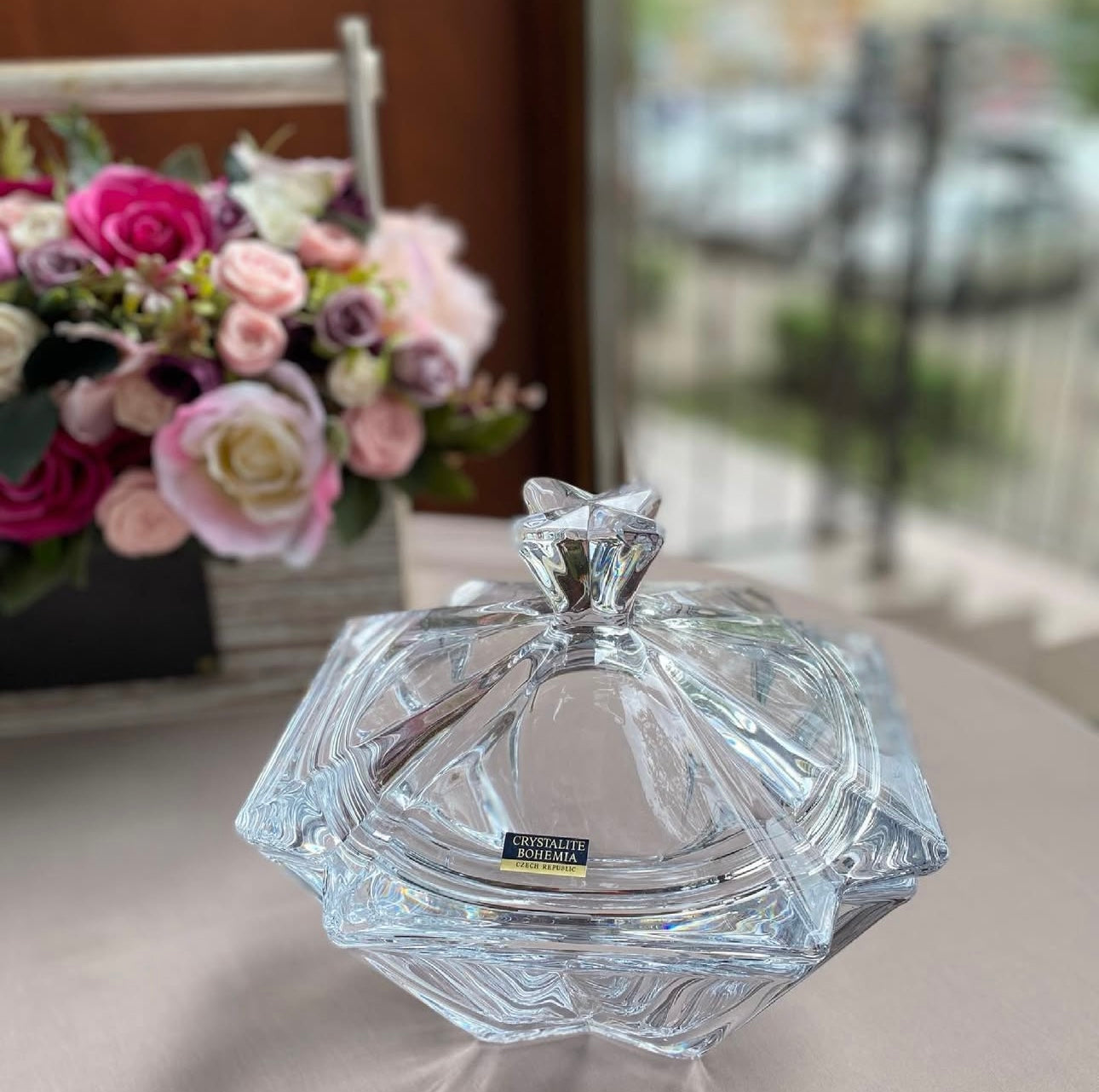 Mbajtese karamelesh kristali me kapak 22cm “Metropolitan” Bohemia Crystals