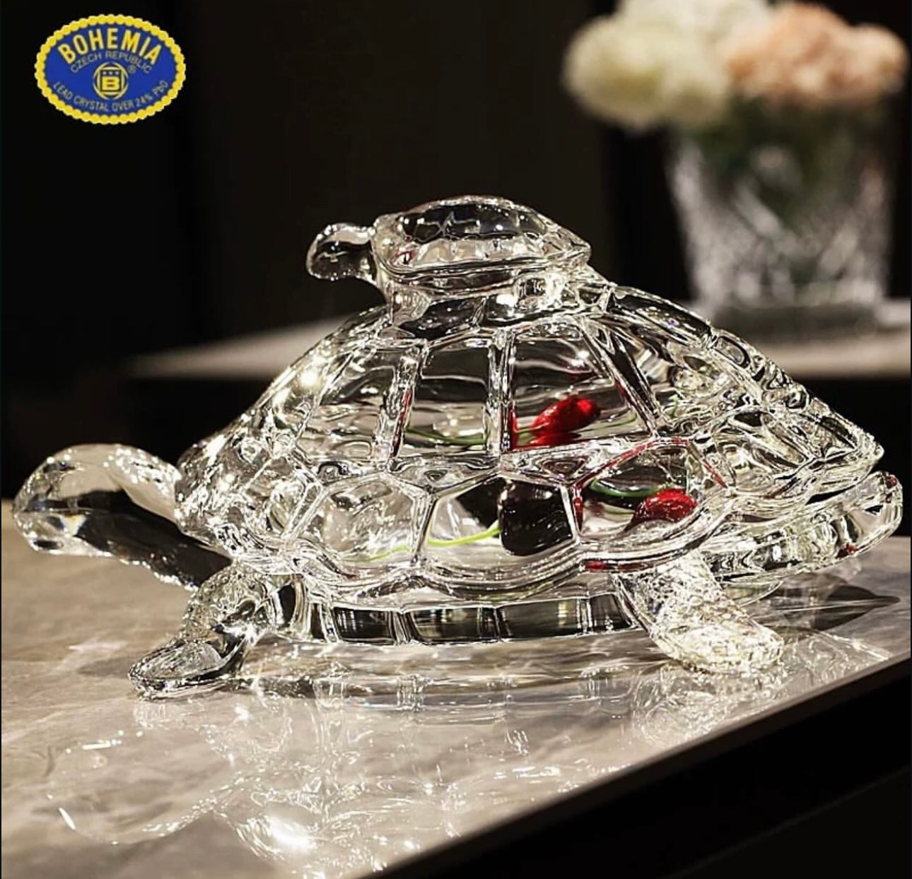 Mbajtese karamelesh kristali ne forme breshke 26.5cm Bohemia Crystals