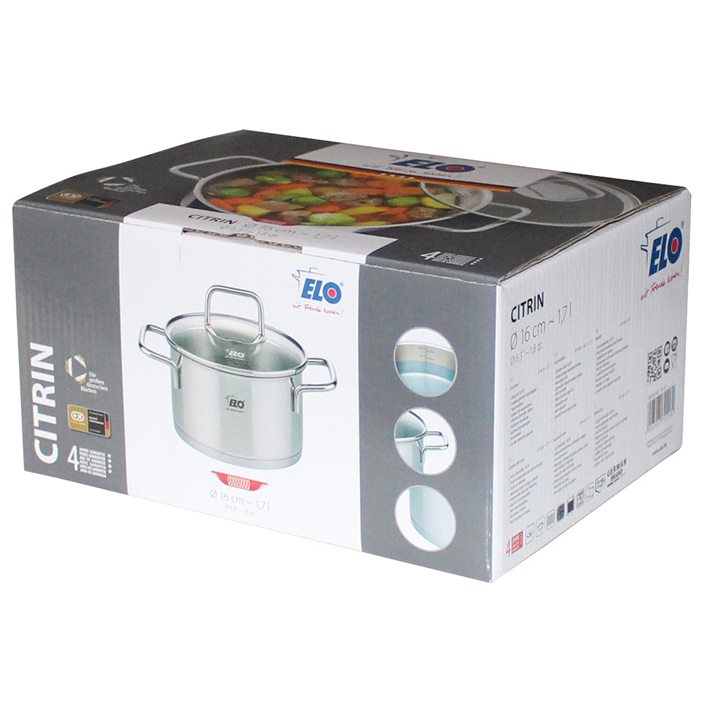 Tenxhere me kapak qelqi 16cm “Citrin” ELO