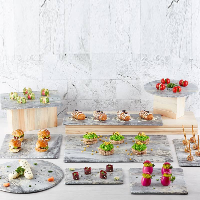 Pjata servirje rrethore efekt mermeri “Royal Marble”