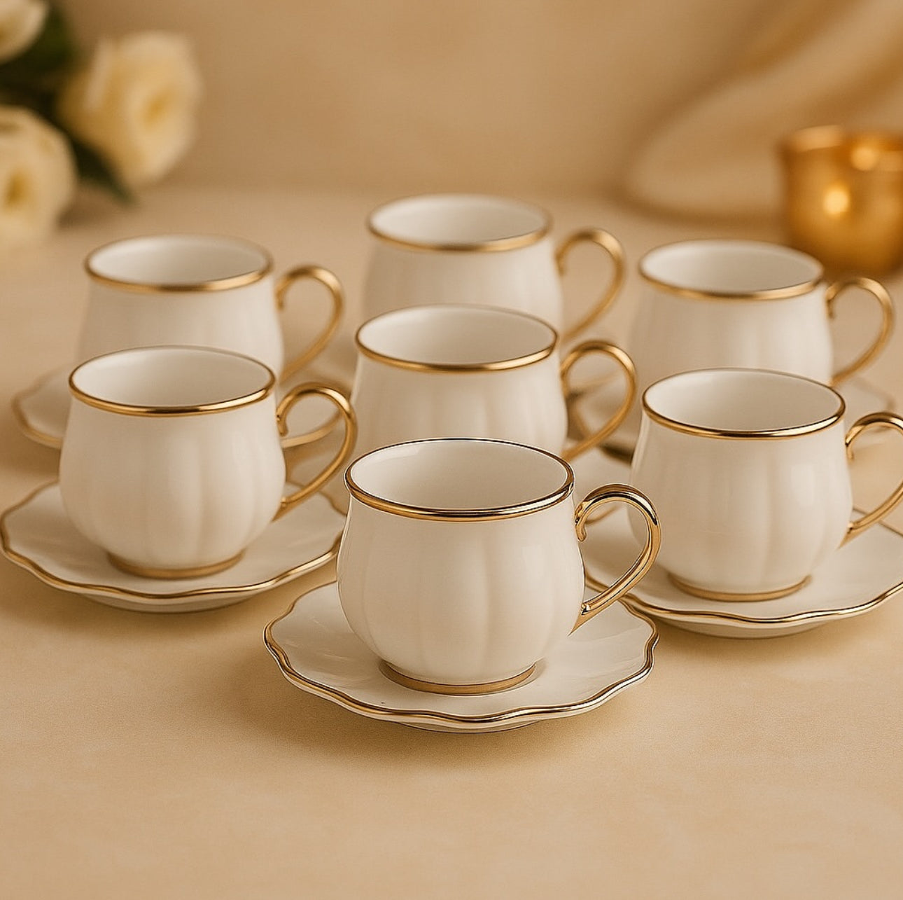Filxhan porcelani me detaje gold