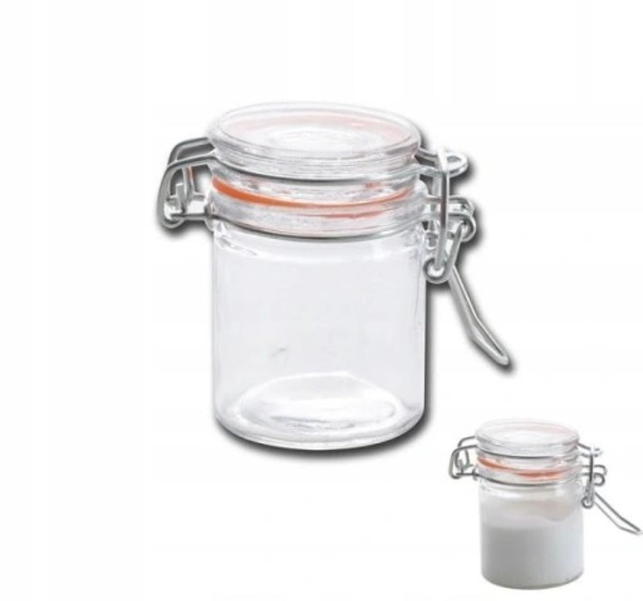 Mini kavanoza qelqi me mbyllje hermetike 50ml