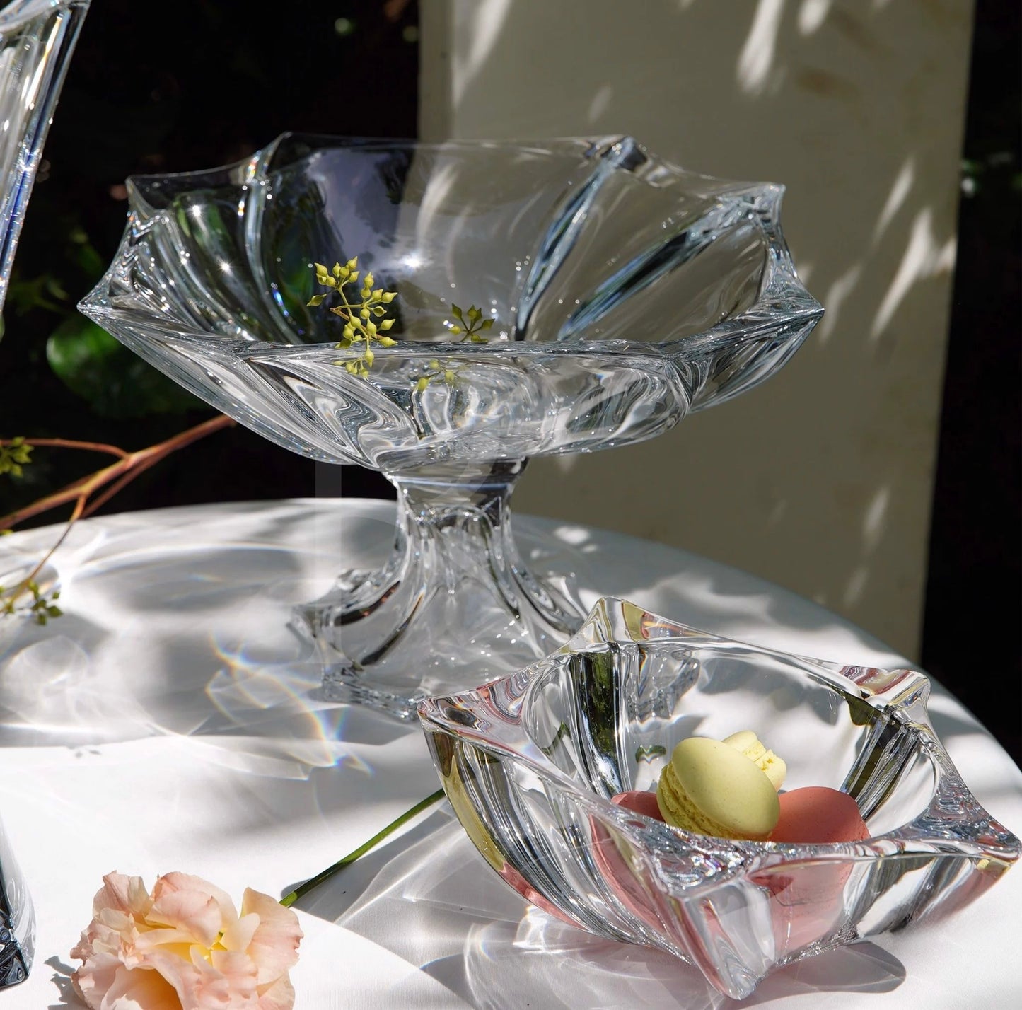 Frutiere kristali me fron 33cm "Neptune" Bohemia Crystal