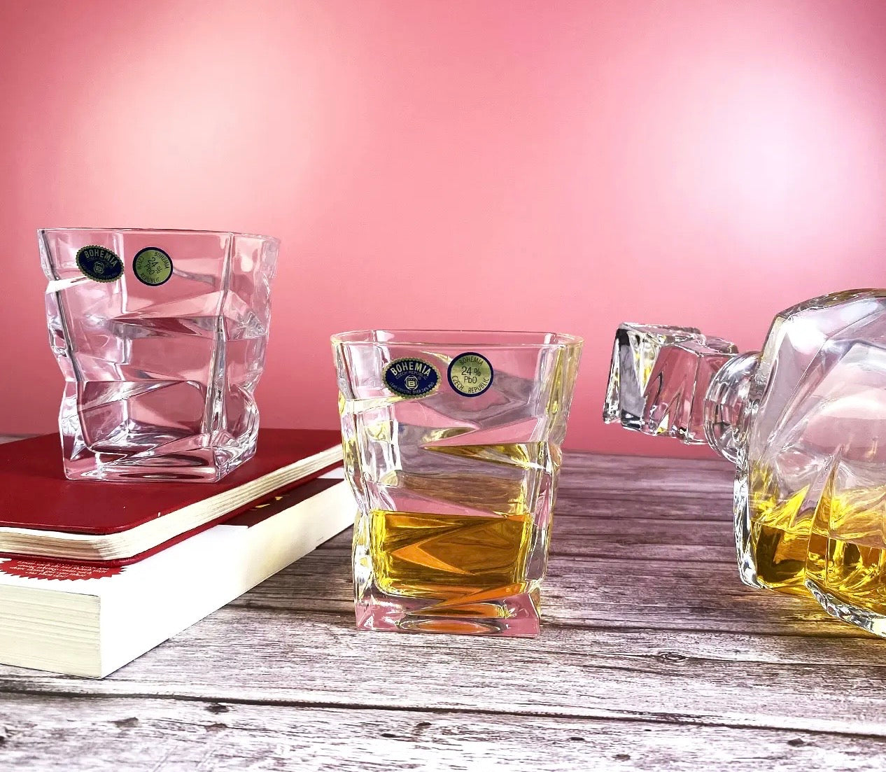Set kristali 6+1 “Zig Zag” Bohemia Crystal