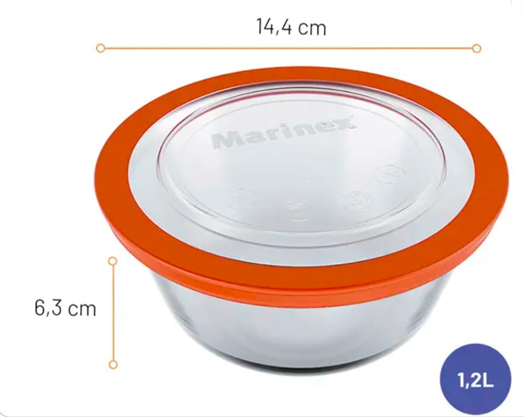 Tas qelqi me kapak hermetik Marinex 1.2L 6313