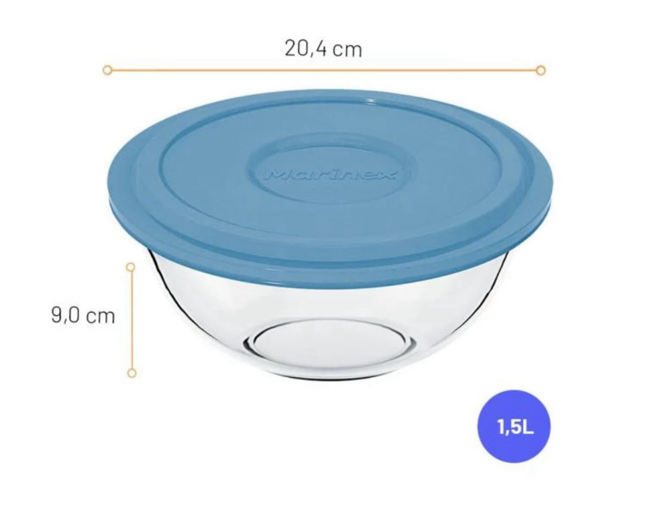 Tas qelqi me kapak hermetik Marinex 1.5L