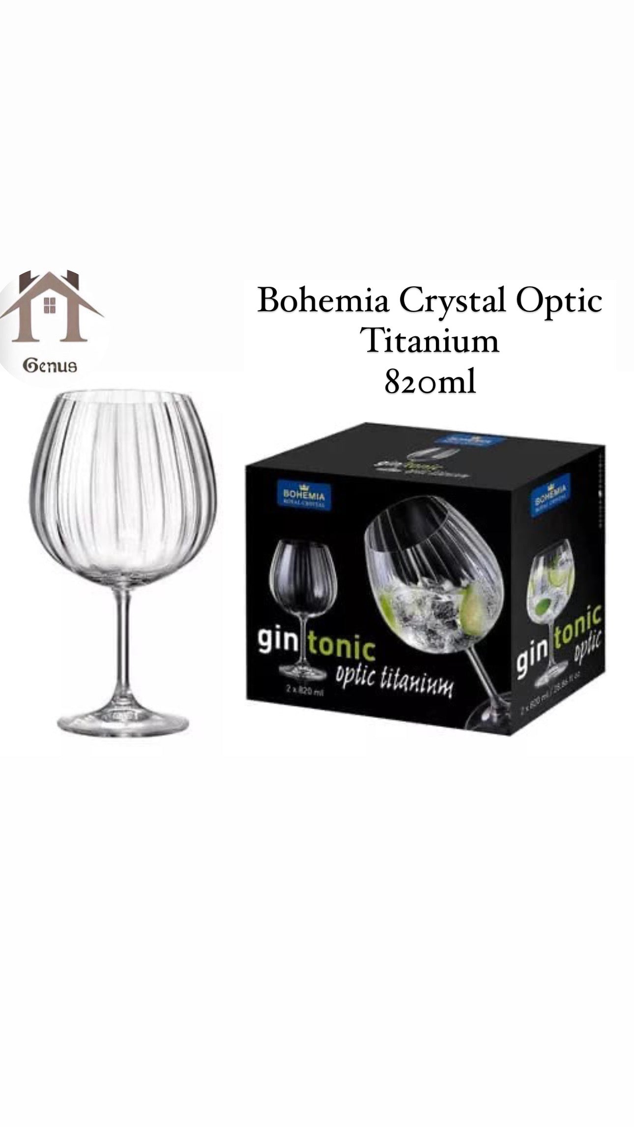 Gotë kristali “Gin Tonic Optic Titanium” 820ml