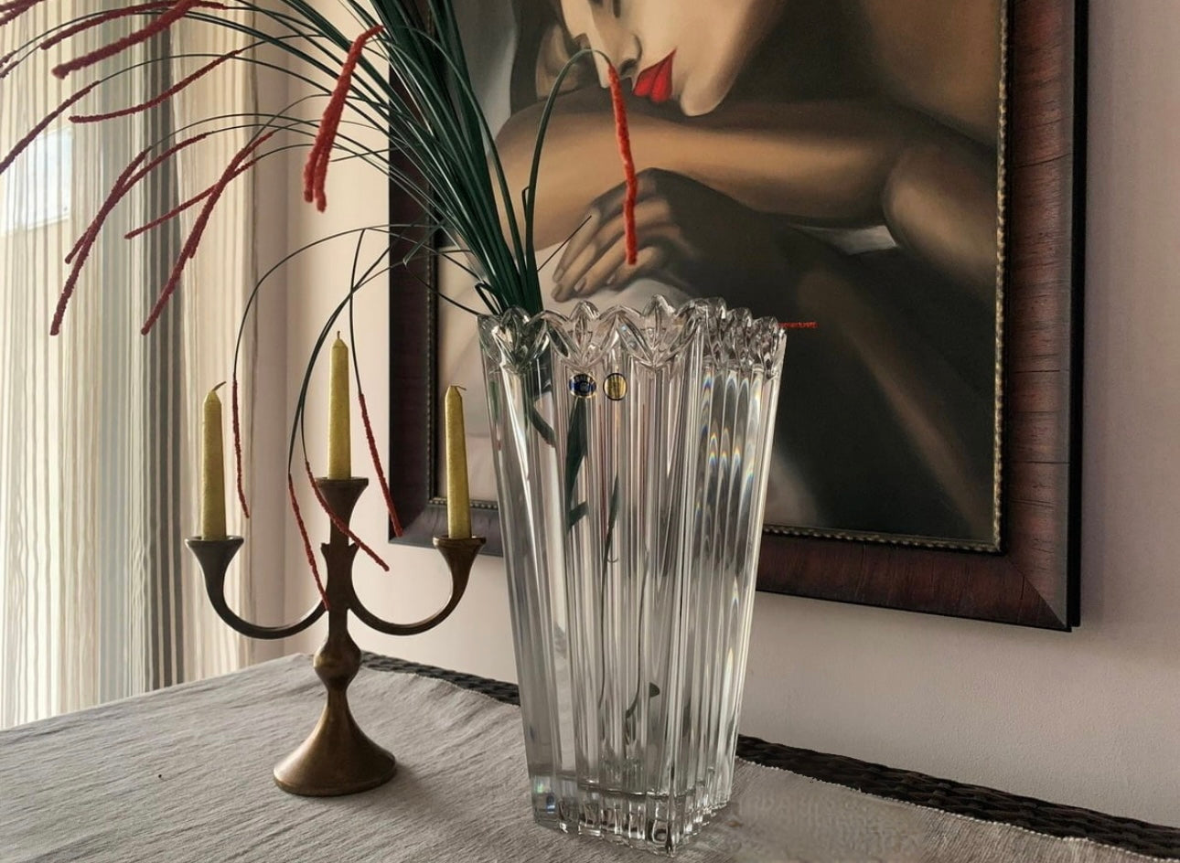Vazo kristali 30cm “Pierced” Bohemia Crystals