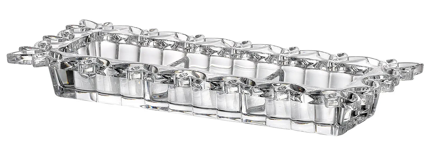 Mbajtese frutash te thata kristali me 3 ndarje 36.5cm “Pierced” Bohemia Crystals