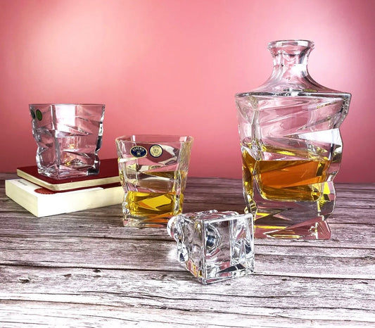 Set kristali 6+1 “Zig Zag” Bohemia Crystal