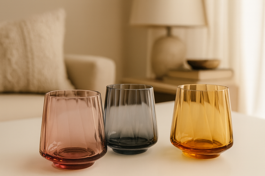 Gote kristali 350ml "Winestar Spirale" Royal Bohemia Blue/Pink/Amber