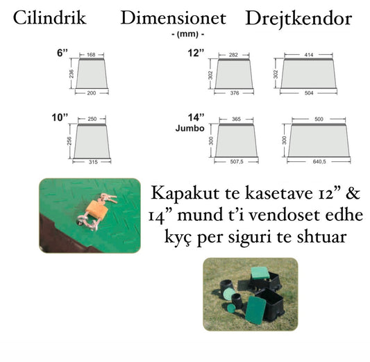 Kaseta drejtkendore dhe cilindrike