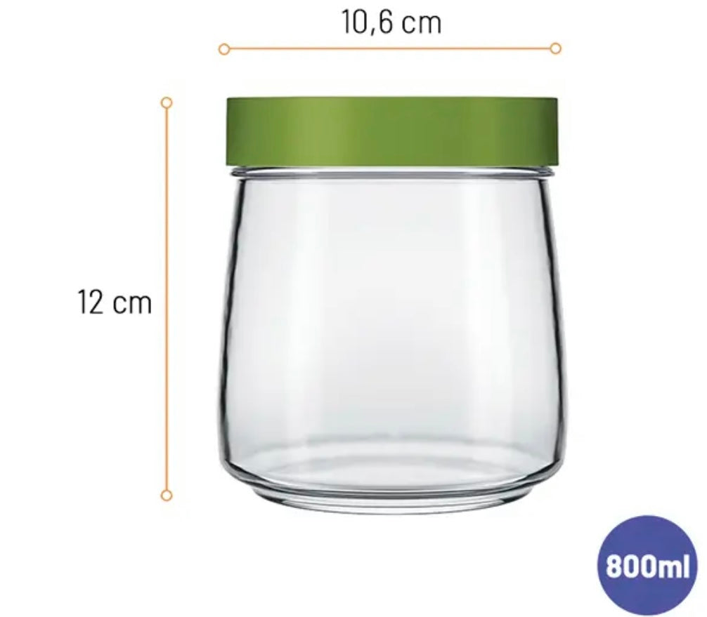 Kavanoz qelqi me kapak 800ml "Sempre Mandacaru" 9432